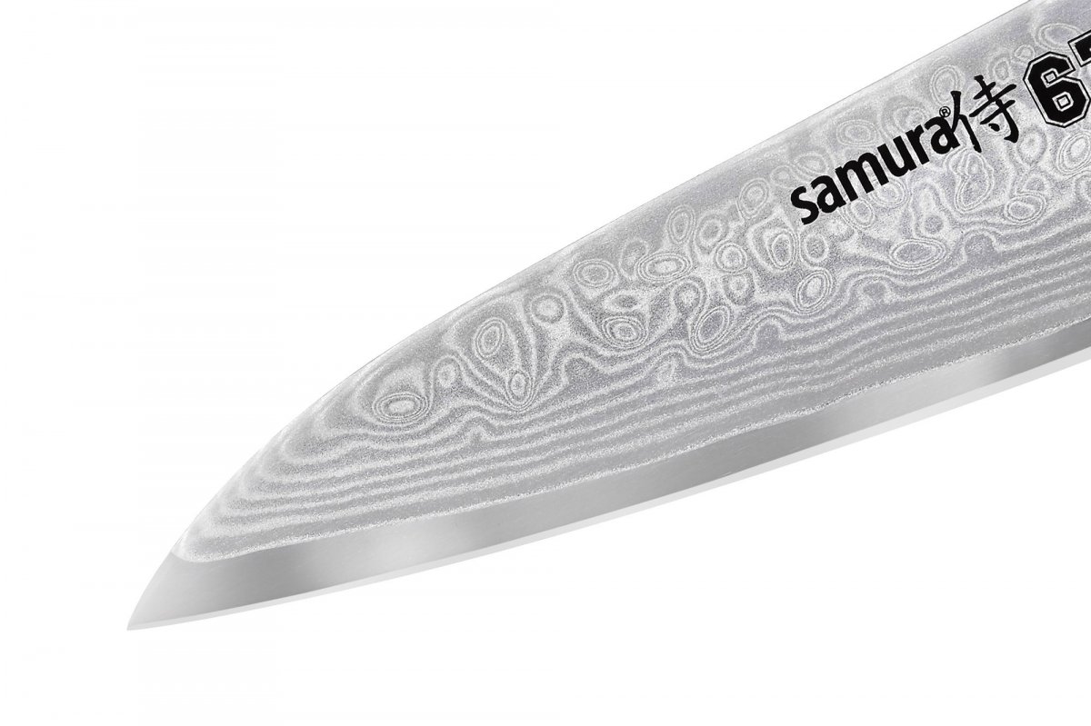 SD67-0010M Нож кухонный Samura 67 овощной 98 мм, дамаск 67 слоев, микарта