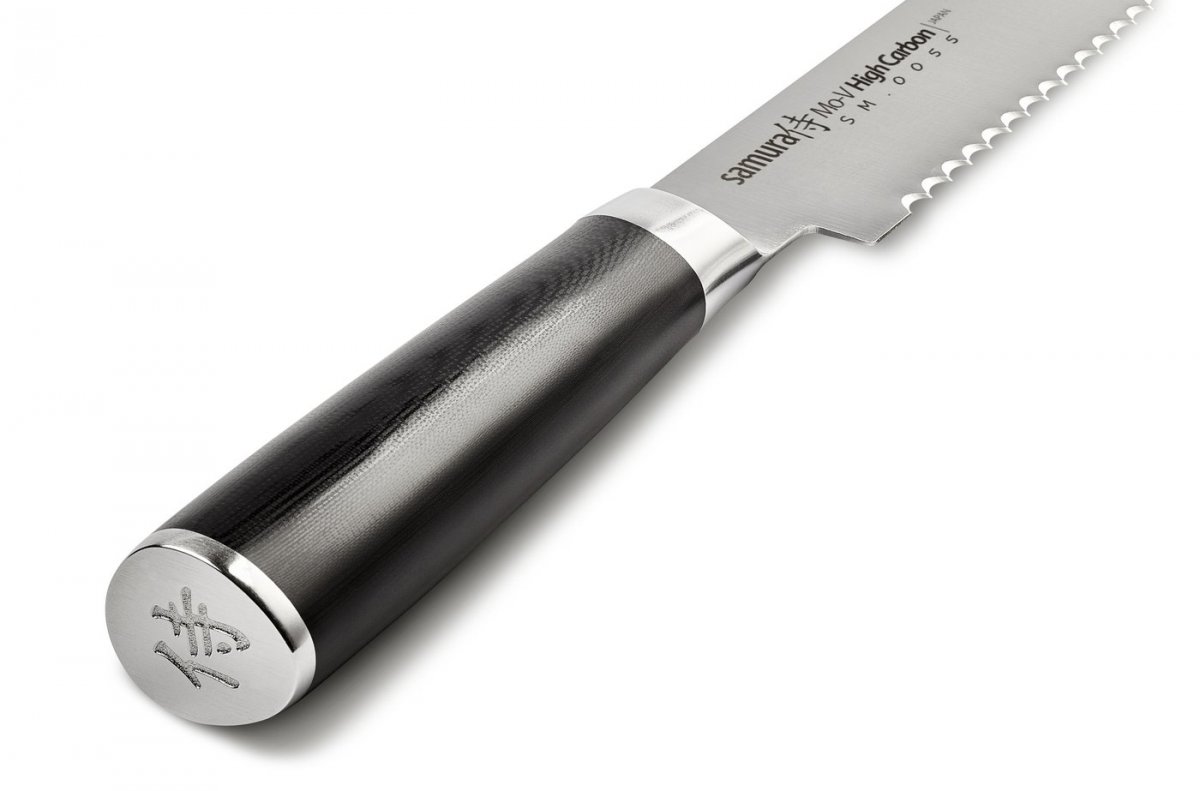 SM-0055 Нож кухонный Samura Mo-V для хлеба 230 мм, G-10
