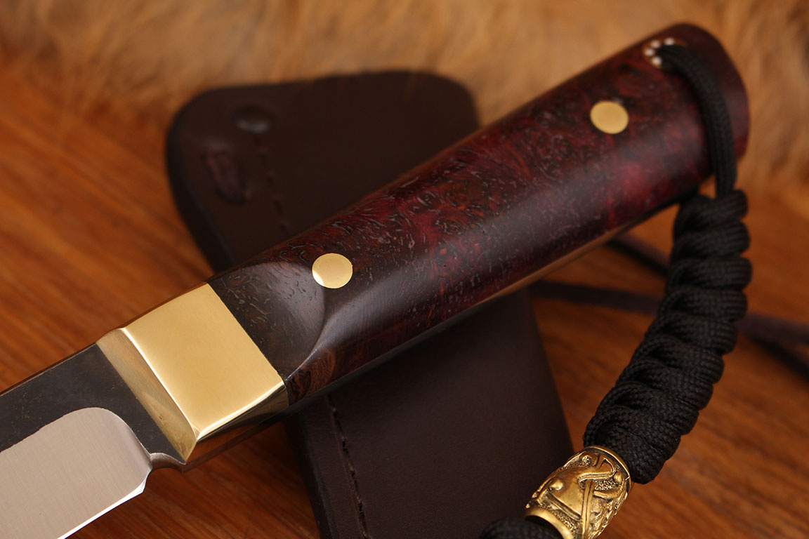 Северный нож малый, Bohler N690 фултанг, рукоять кап клена.
