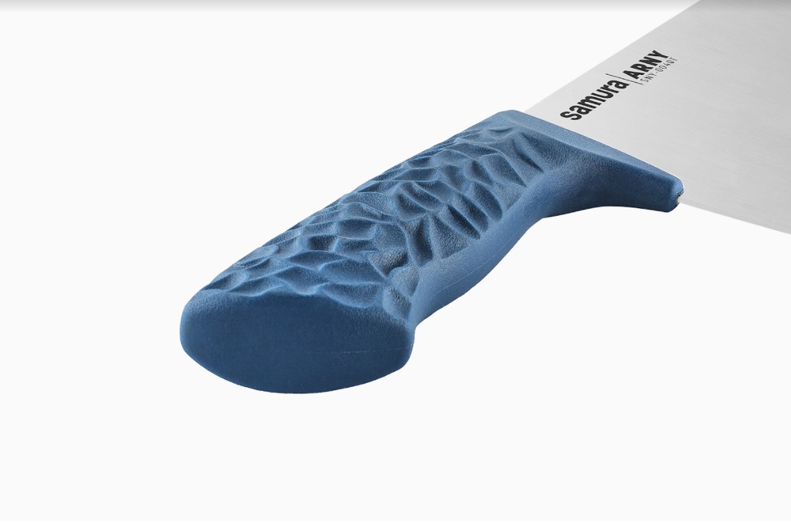 SNY-0040T Азиатский кухонный топорик Samura ARNY 209 мм, ТЭП бирюзовый, AUS-8