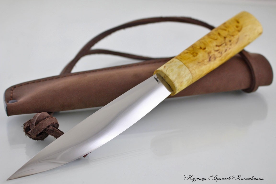 Северный нож средний БЫHAХ 65х13. Рукоять карельская береза.