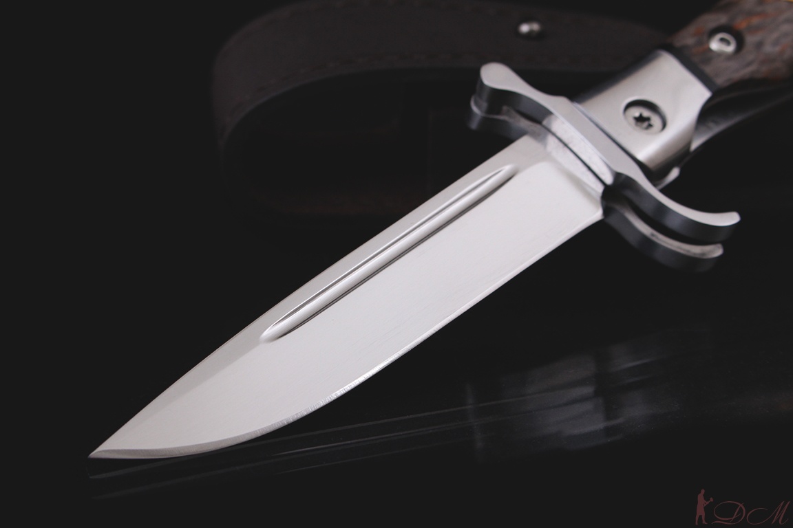 Складная Финка НКВД с красной звездой. Сталь Böhler N690. Рукоять карельская береза.