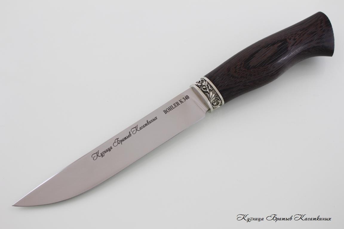 Нож Лиса сталь Bohler k 340. Рукоять дерево Венге.
