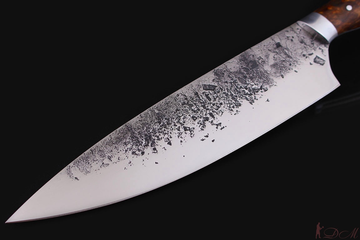 Поварской нож серии Рататуй Сталь 95х18(Эл.ковки). Рукоять карельская береза (св.коричневая).