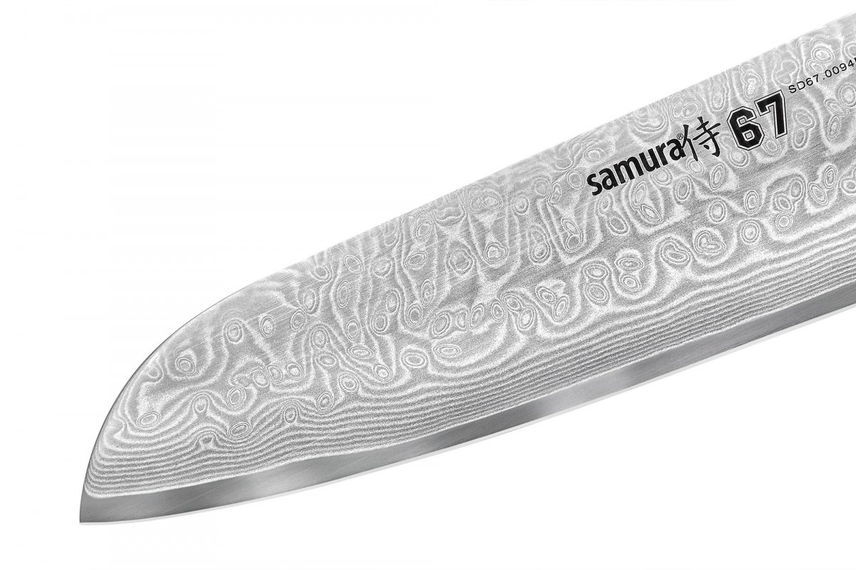 SD67-0094M Нож кухонный Samura 67 Сантоку 175 мм, дамаск 67 слоев, микарта