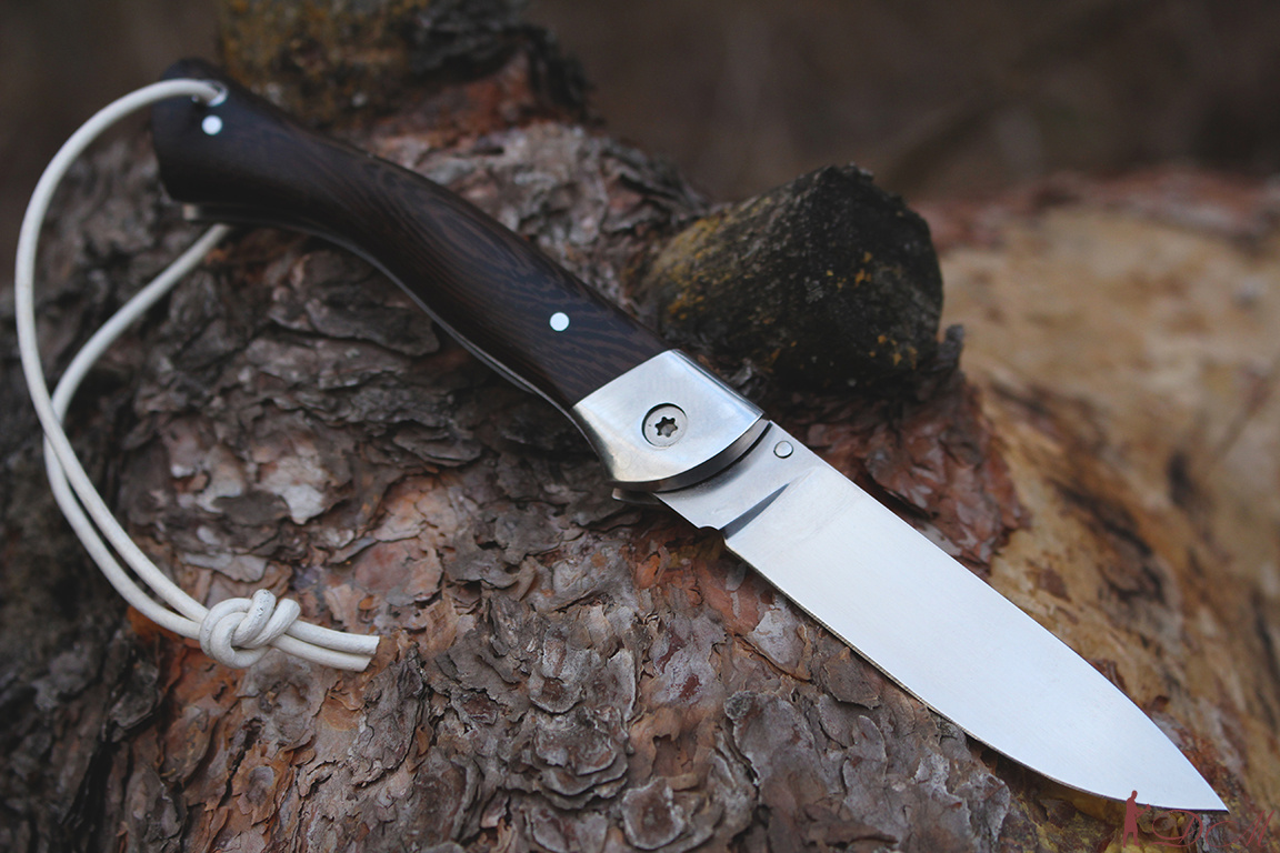 Нож Легионер 2 Клинок х12мф. Больстер нержавеющая сталь. Рукоять дерево Венге.