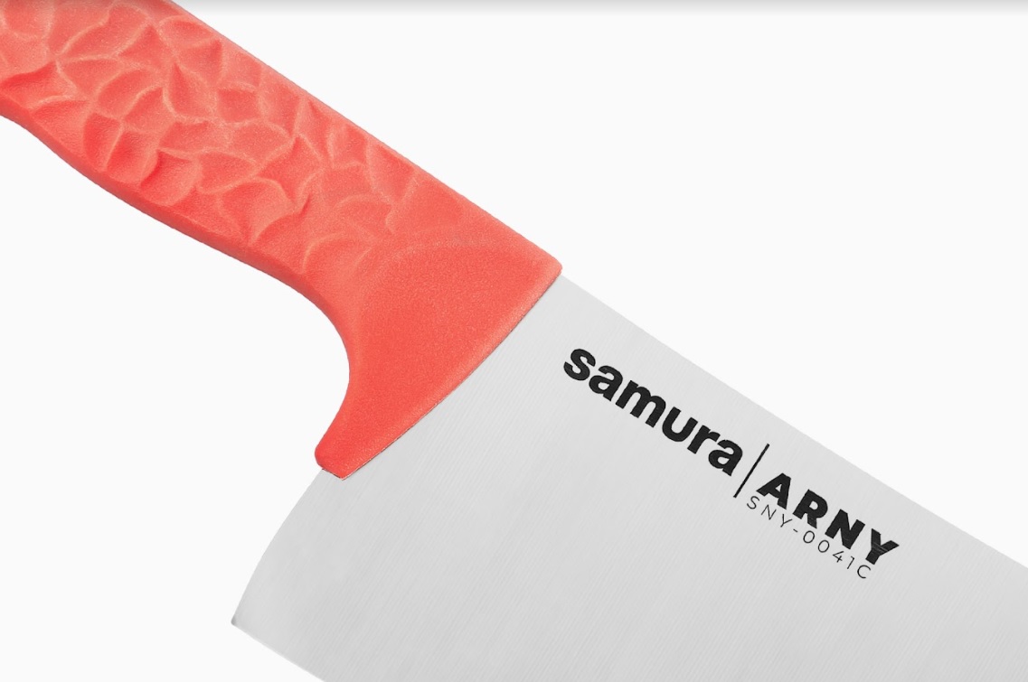 SNY-0041C Кухонный топорик Модерн Samura ARNY 208 мм, ТЭП коралловый, AUS-8
