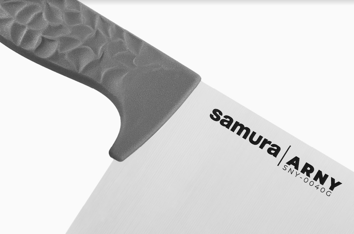 SNY-0040G Азиатский кухонный топорик Samura ARNY 209 мм, ТЭП серый, AUS-8