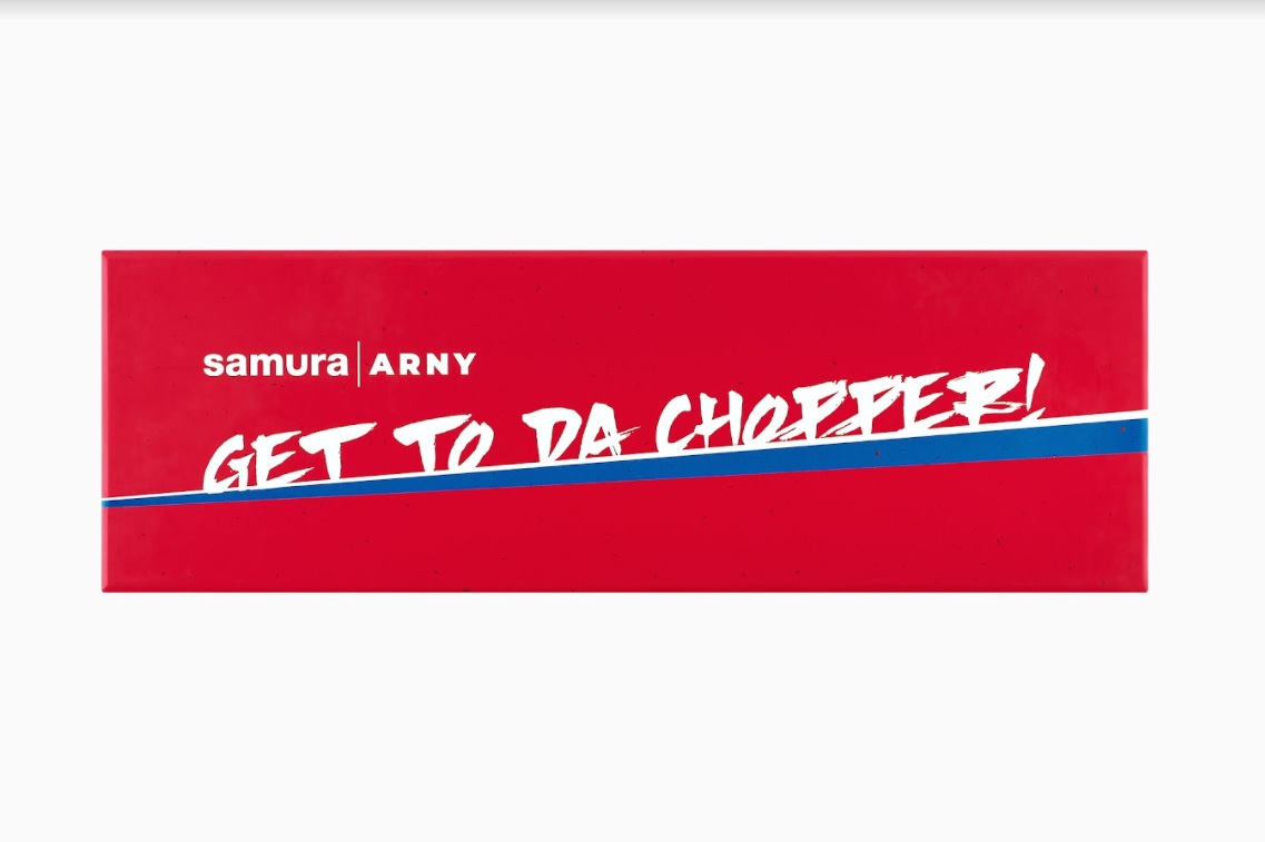 SNY-0040T Азиатский кухонный топорик Samura ARNY 209 мм, ТЭП бирюзовый, AUS-8