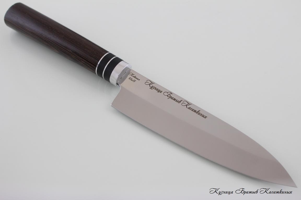 Набор кухонных ножей Samurai кованая сталь 95х18. Рукоять дерево Венге.