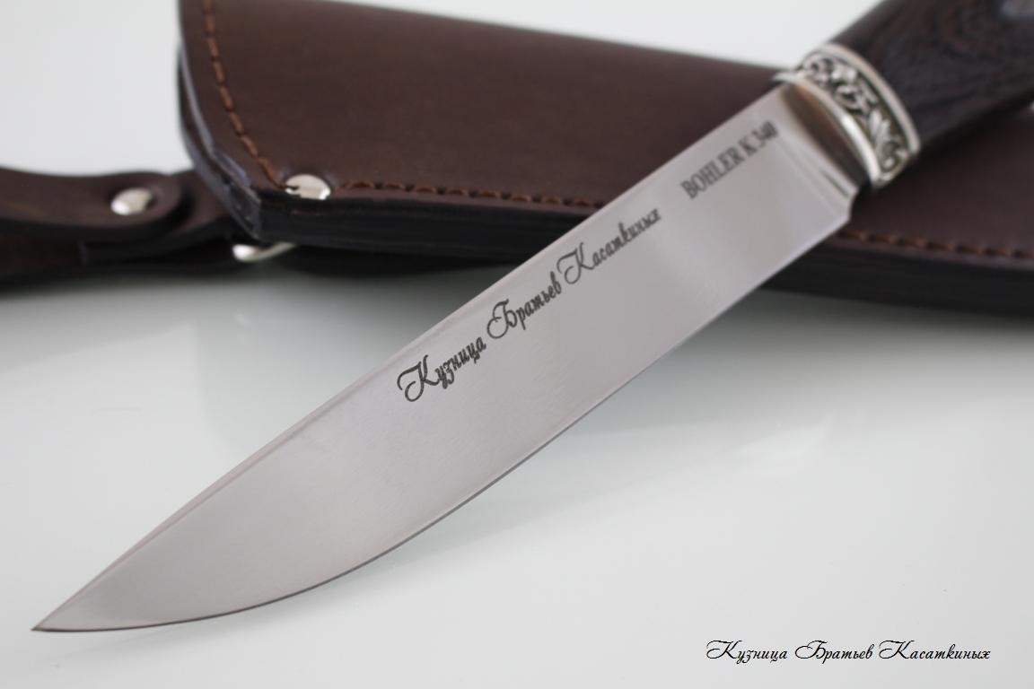 Нож Лиса сталь Bohler k 340. Рукоять дерево Венге.