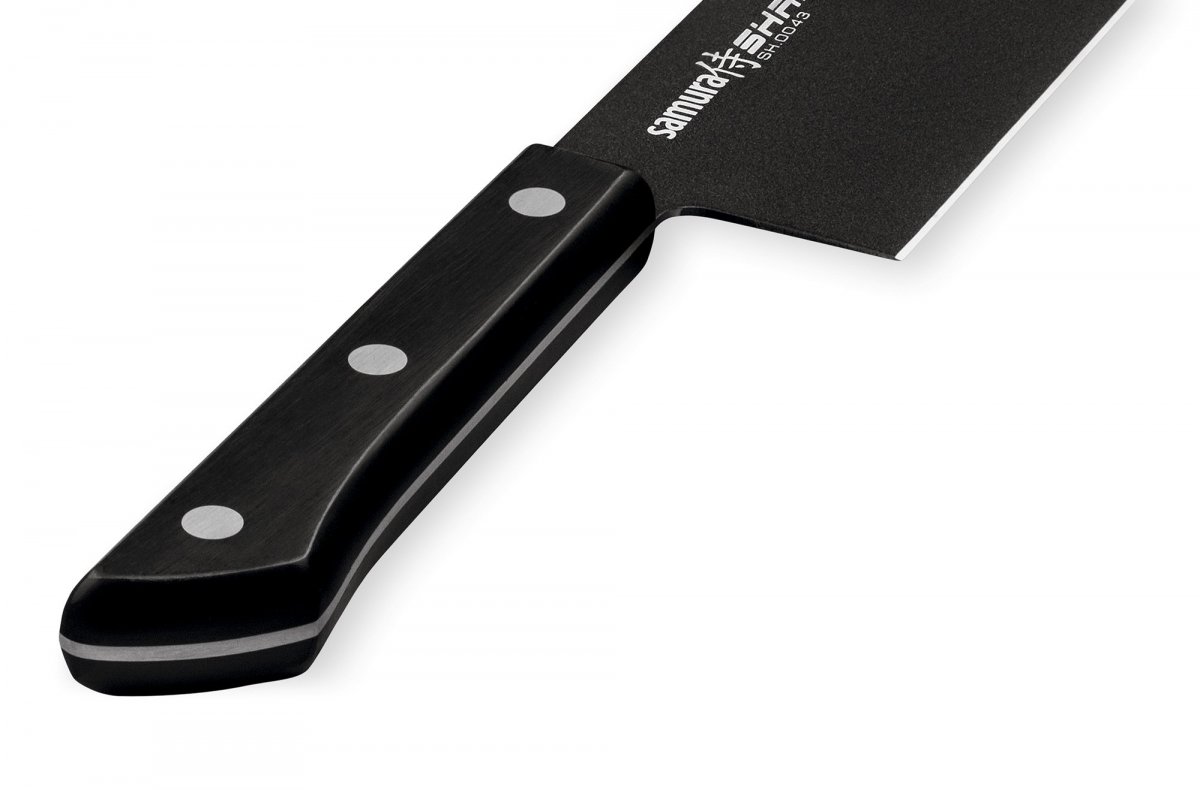 SH-0043 Нож кухонный Samura SHADOW накири с покрытием Black-coating 170 мм, AUS-8, ABS пластик