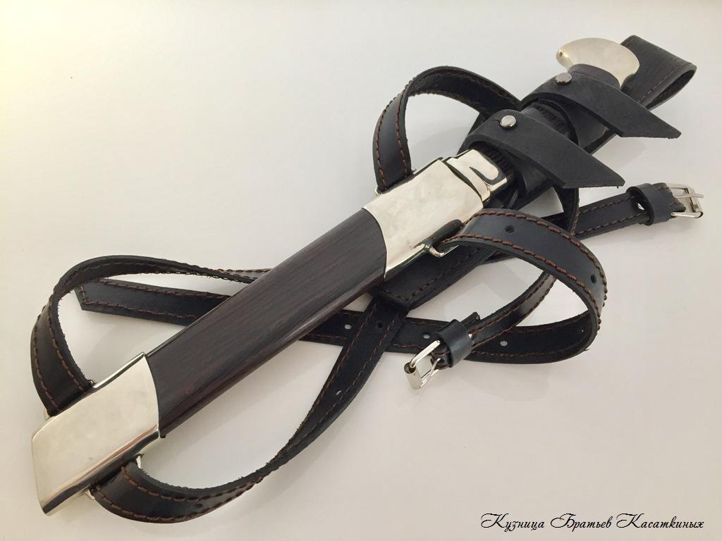 Нож казачий Пластунский сталь Bohler k100.Рукоять дерево Венге.