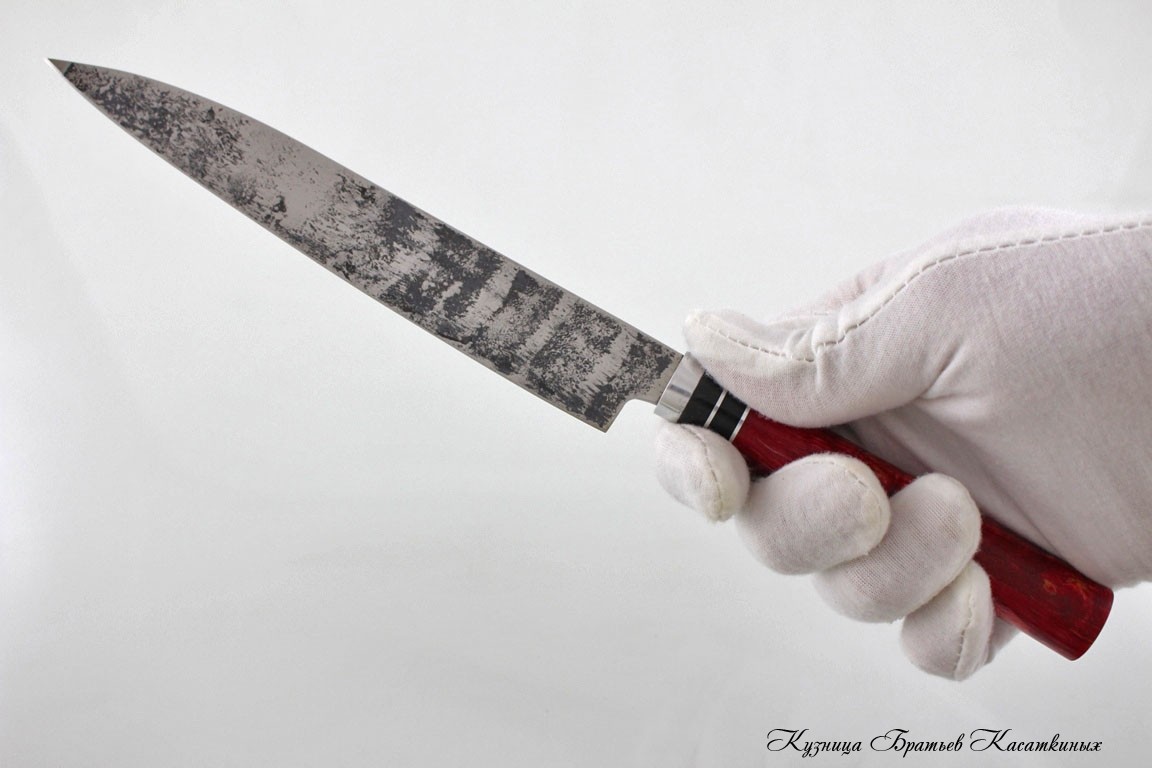Набор из 3-х ножей серии Samurai кованая сталь 95х18. Рукоять карельская береза (красная).