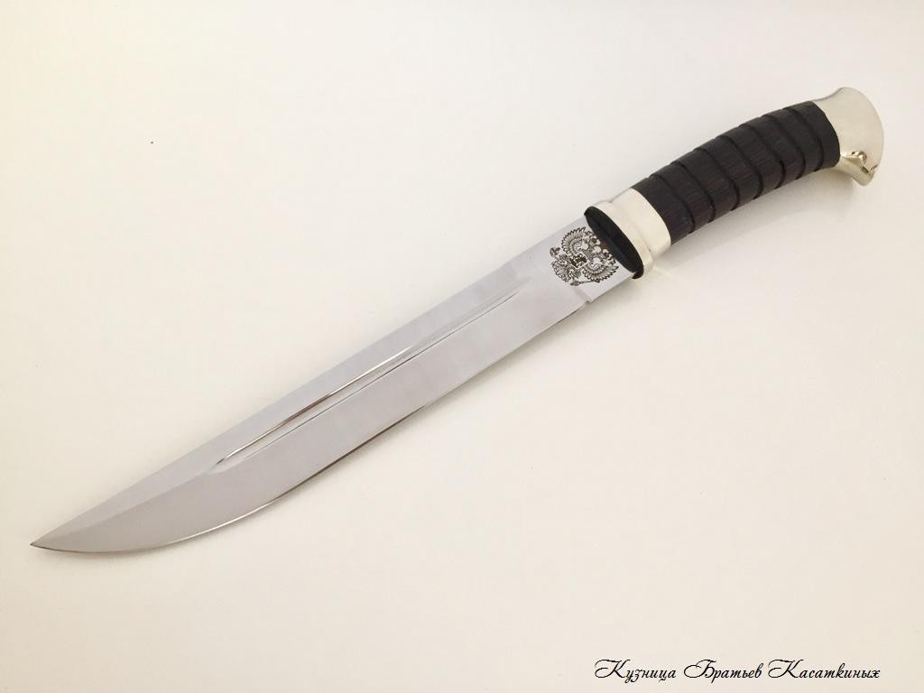 Нож казачий Пластунский сталь Bohler k100.Рукоять дерево Венге.