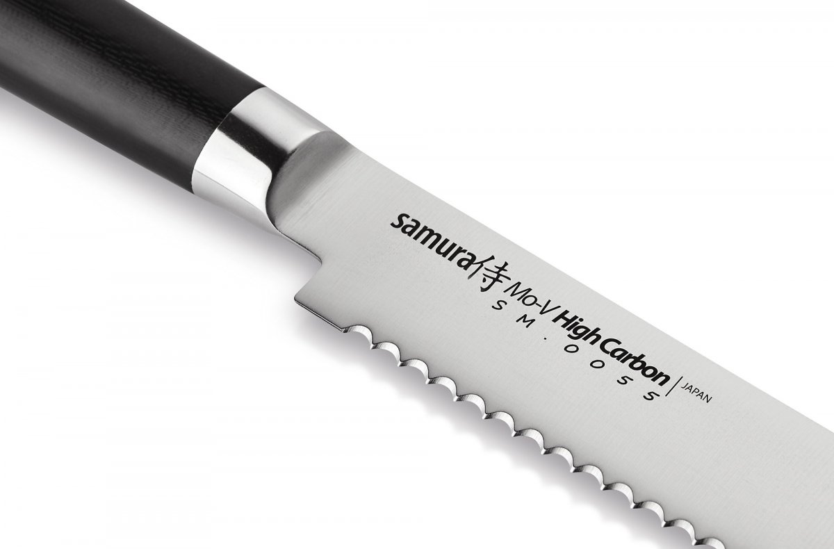SM-0055 Нож кухонный Samura Mo-V для хлеба 230 мм, G-10