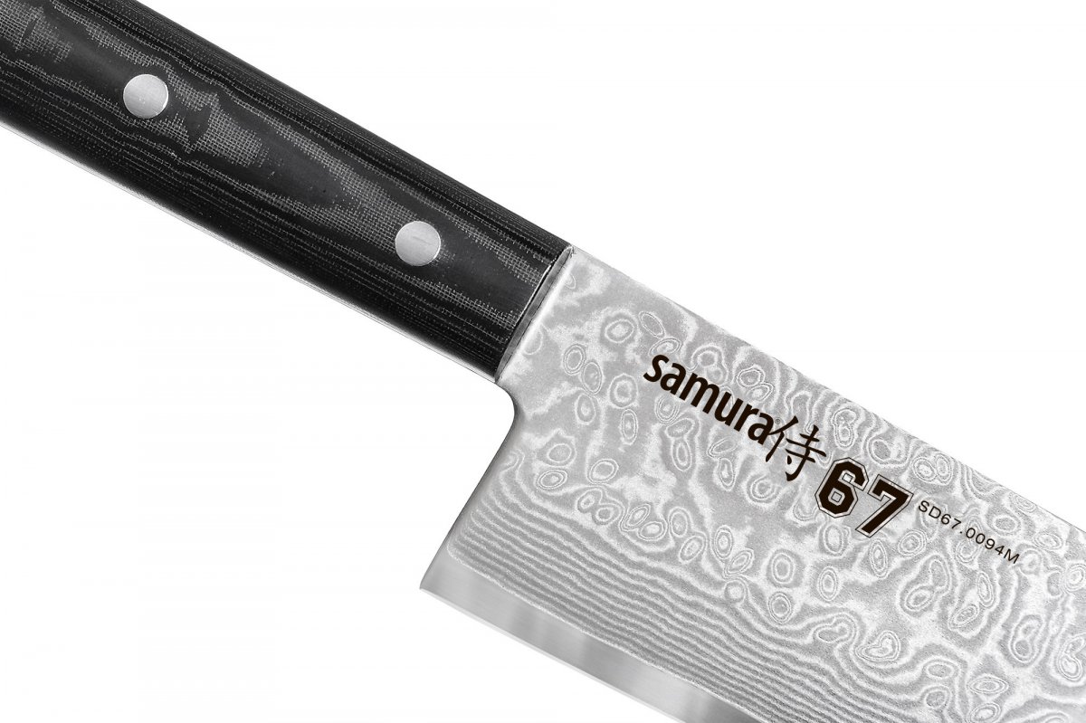 SD67-0094M Нож кухонный Samura 67 Сантоку 175 мм, дамаск 67 слоев, микарта